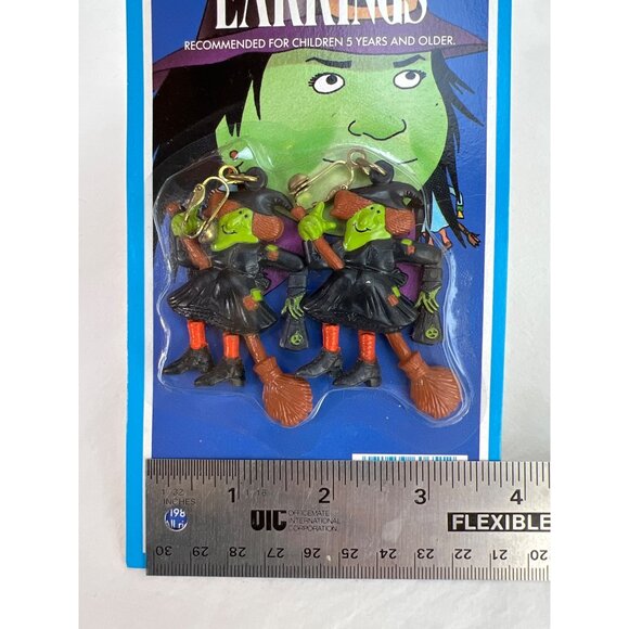 VTG 80s Creepy Creatures Witch Earrings Halloween Accessory NOS New Old Stock - Picture 3 of 5